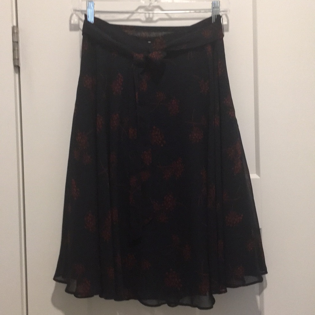 Floral Skirt , Size-2, Lined , Navy/Red, New